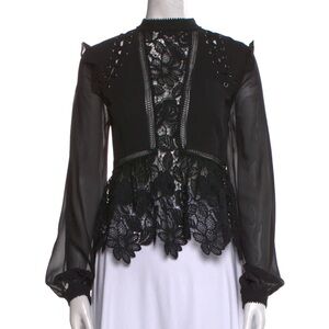 Self-Portrait Black Lace Blouse